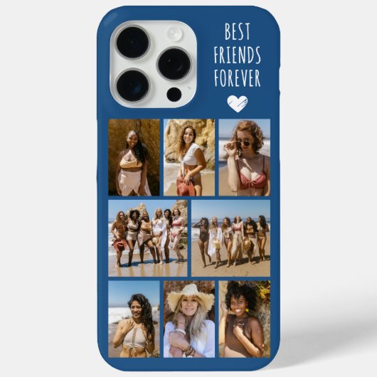 最高の友達だよ 8枚の写真 青 Case-Mate iPhoneケース (裏面)
