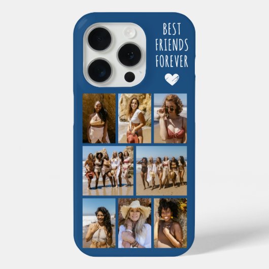 最高の友達だよ 8枚の写真 青 Case-Mate iPhoneケース (裏面)