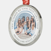 最高の友達との女子旅の写真を記念に メタルオーナメント (左)