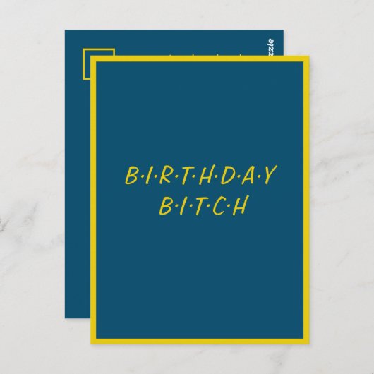 最高の友達と楽しいお誕生日会 シンプルなカスタム ポストカード (正面/裏面)