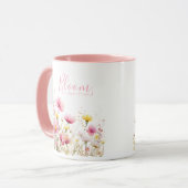 最高の友達と過ごす誕生日のワイルドフラワーの花盛り マグカップ (正面左)