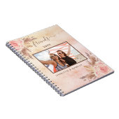 最高の友達の写真 パンパス ピンク フラワーローズゴールド ノートブック (右側)