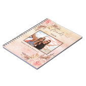 最高の友達の写真 パンパス ピンク フラワーローズゴールド ノートブック (左側)