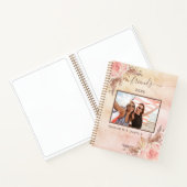 最高の友達の写真 パンパス ピンク フラワーローズゴールド ノートブック (内部)