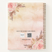 最高の友達の写真 パンパス ピンク フラワーローズゴールド ノートブック (裏面)