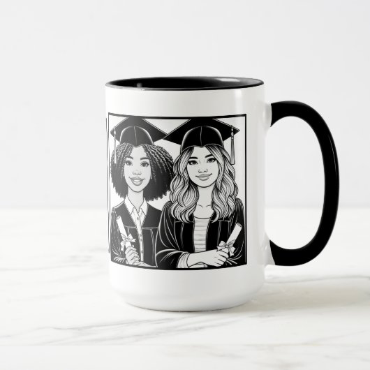 最高の友達の卒業2トーンのマグカップ マグカップ (右)