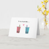 最高の友達の甘おもしろいいベスティーバブルティー カード (黄色い花)