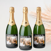 最高の友達の白黒写真ネームパーティー スパークリングワインラベル