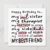 最高の友達の誕生日カード - 親友のための誕生日カード 招待状 (正面)