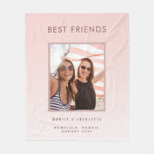 最高の友達の赤面バラ金ゴールド写真 フリースブランケット (正面)