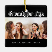 最高の友達の黒写真名モダン セラミックオーナメント (正面)