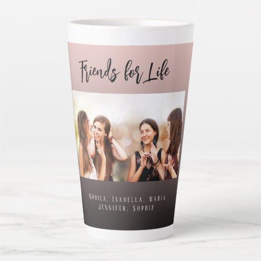 最高の友達の黒茶色の写真名 カフェラテマグ (正面)