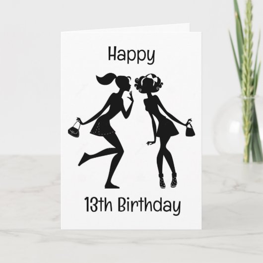 最高の友達の13歳の誕生日おめでとう！ カード (正面)