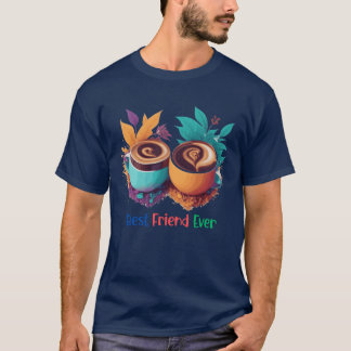 最高の友達はコーヒー レトロ Tシャツ