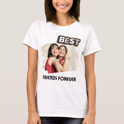 最高の友達へのギフト 白いTシャツ | 可愛いBFFデザイン Tシャツ (正面)
