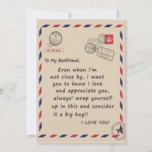 最高の友達へのプレゼント | 愛してる、最高の友達 招待状 (正面)