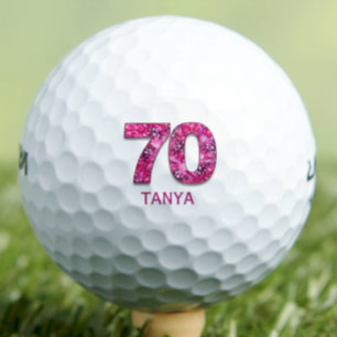 最高の友達への70歳の誕生日プレゼント - フラワー ゴルフボール