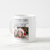 最高の友達クリスマス 写真新聞 コーヒーマグカップ (正面左)