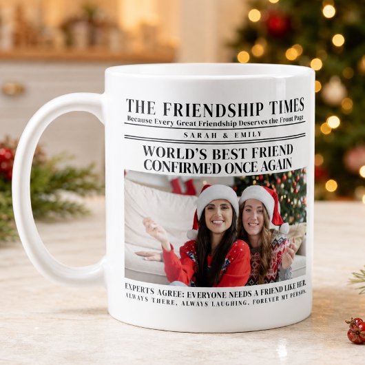 最高の友達クリスマス 写真新聞 コーヒーマグカップ