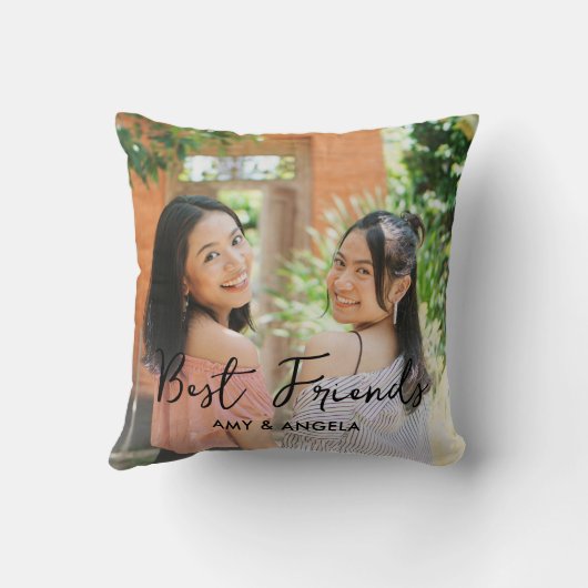 最高の友達パーソナライズされたモダンの写真 クッション (裏面)