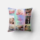 最高の友達ピンク紫の写真コラージュ クッション (裏面)
