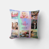 最高の友達ピンク紫の写真コラージュ クッション (正面)