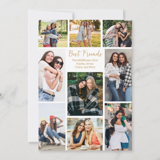 最高の友達フォトコラージュ かわいい オーダーメイド カード (正面)