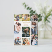 最高の友達フォトコラージュ かわいい オーダーメイド ポストカード (スタンド正面)