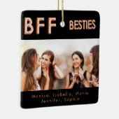最高の友達ブラックバラ金ゴールドbesties BFF写真 セラミックオーナメント (右)