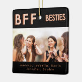 最高の友達ブラックバラ金ゴールドbesties BFF写真 セラミックオーナメント (左)