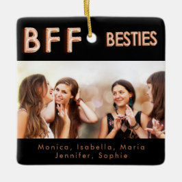 最高の友達ブラックバラ金ゴールドbesties BFF写真 セラミックオーナメント