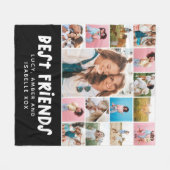 最高の友達ブラック15枚の写真モダンミニマル フリースブランケット (正面(横))