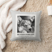 最高の友達モダングレー犬ママのペット写真 クッション (ブランケット)