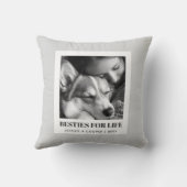 最高の友達モダングレー犬ママのペット写真 クッション (裏面)