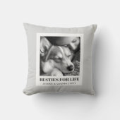 最高の友達モダングレー犬ママのペット写真 クッション (正面)