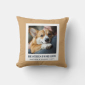 最高の友達モダンBrown Dogパパペット写真 クッション (正面)