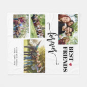 最高の友達4枚の写真パーソナライズされた名 フリースブランケット (正面(横))