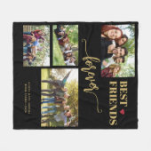 最高の友達4枚の写真パーソナライズされた名 フリースブランケット (正面(横))