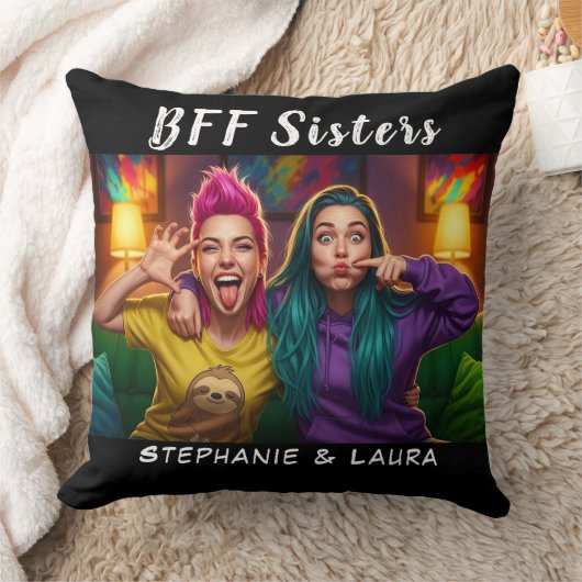 最高の友達 シスター ユーモラス BFF クッション (ブランケット)