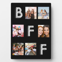 最高の友達 ブラック シルバー フォト コラージュ BFF フォトプラーク