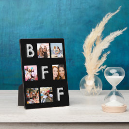 最高の友達 ブラック シルバー フォト コラージュ BFF フォトプラーク