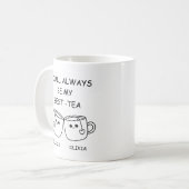 最高の友達 楽しいギフト コーヒーマグカップ (正面左)