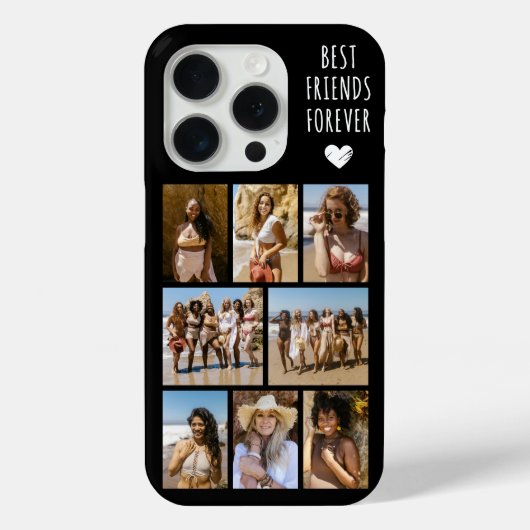 最高の友達 永遠 8枚の写真 ブラック Case-Mate iPhoneケース (裏面)
