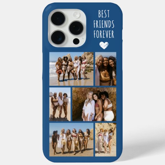 最高の友達 6枚の写真 ブルー Case-Mate iPhoneケース (裏面)