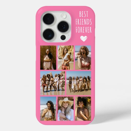 最高の友達 8枚の写真 ピンク Case-Mate iPhoneケース (裏面)