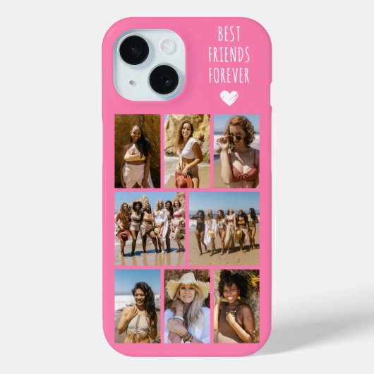 最高の友達 8枚の写真 ピンク Case-Mate iPhoneケース (裏面)