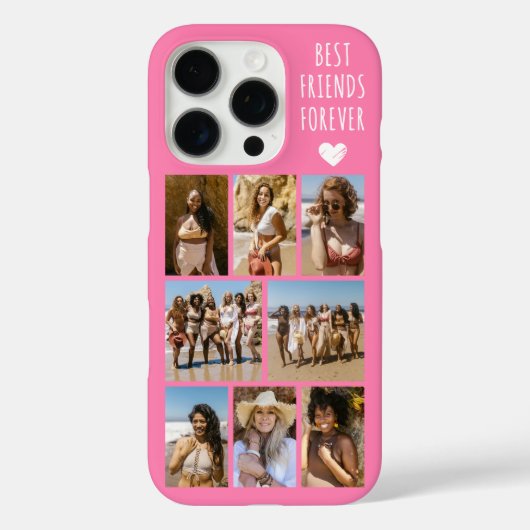 最高の友達 8枚の写真 ピンク Case-Mate iPhoneケース (裏面)