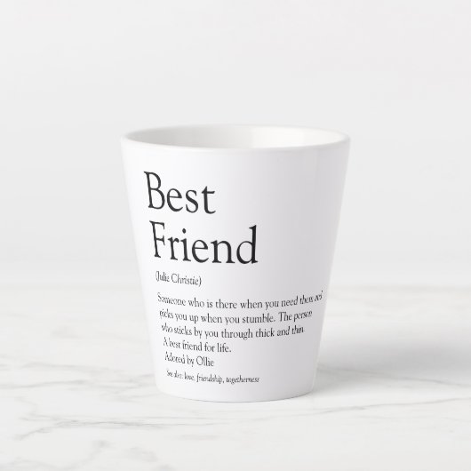 最高の友達 BFF 定義 おもしろ カフェラテマグ (正面)
