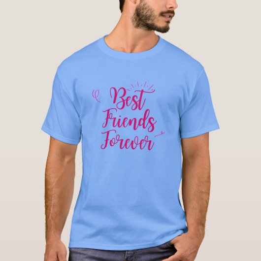 最高の友達 Forever デザイン 少女 Tシャツ (正面)