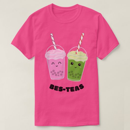 最高の友達Bes-Teas Boba Teaかわいいバブルかわいい Tシャツ (デザイン正面)